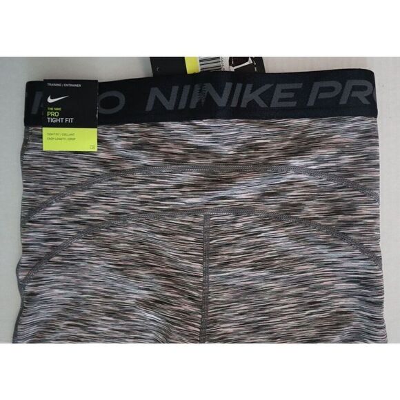 Nike Pro DA1012 010 Women's Sz Small Black Fitted Space-Dyed Cropped Tights $55 - Picture 6 of 9